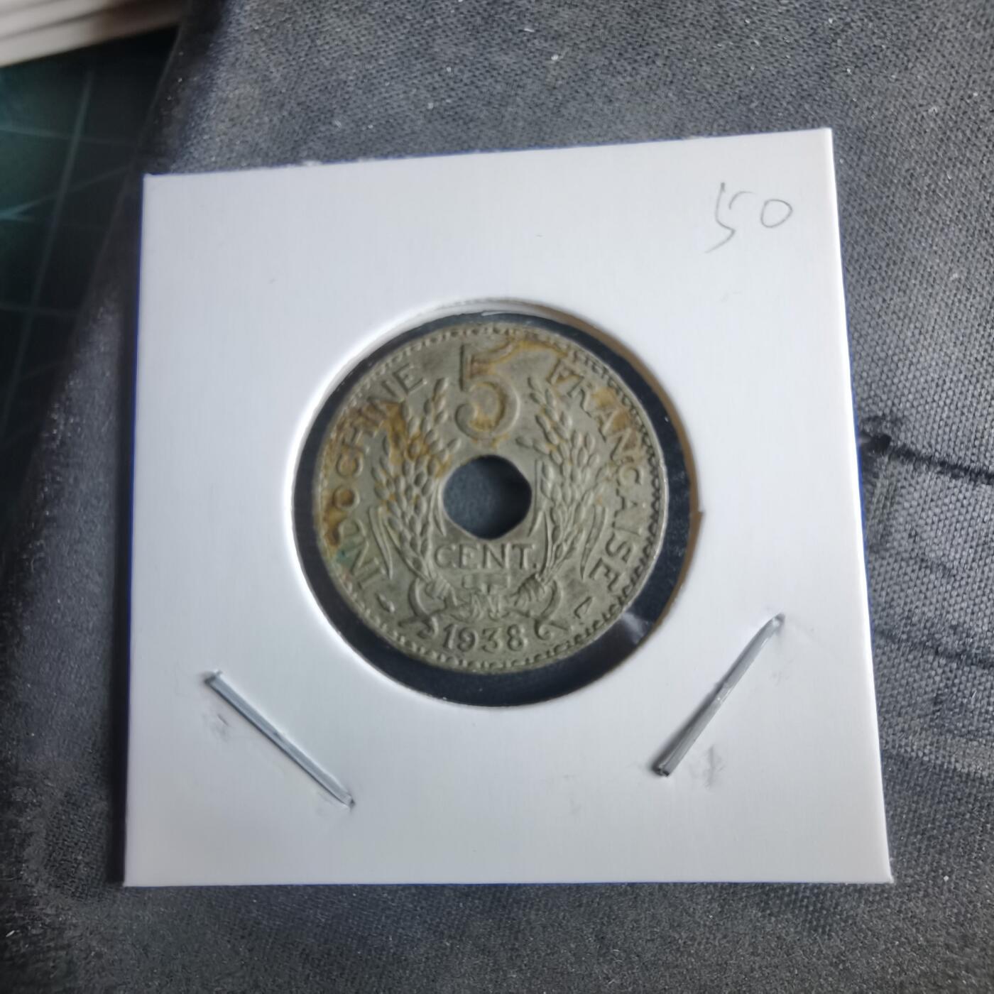 沼泽如烟--第955场 法属印度支那1938年五分