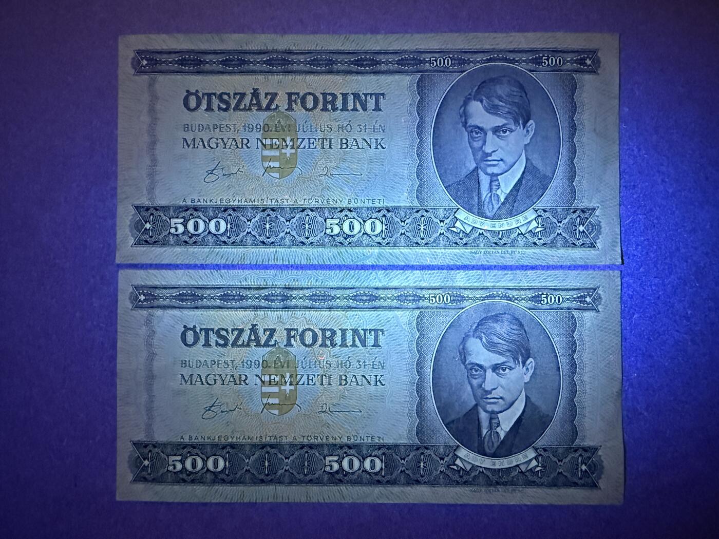 《艾美收藏》第228期-1.11周日外币精品 匈牙利500福林2张 AU 1990年连号2张