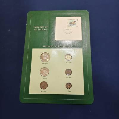 【全场包邮】纯粹捡漏拍492场【封装套币专场】-注意佣金 - 【富兰克林·世界各国硬币系列邮币卡】塞舌尔共和国6枚版