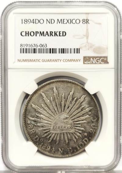 博洋堂世界钱币拍卖第156期（全场包邮） - NGC Chopmarked 墨西哥鹰洋Do 1894 ND，少见版