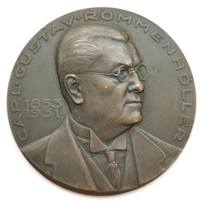 博洋堂世界钱币拍卖第156期（全场包邮） - 1936年德国卡尔·古斯塔夫·罗蒙霍勒纪念大铜章，高浮雕，直径60mm，UNC