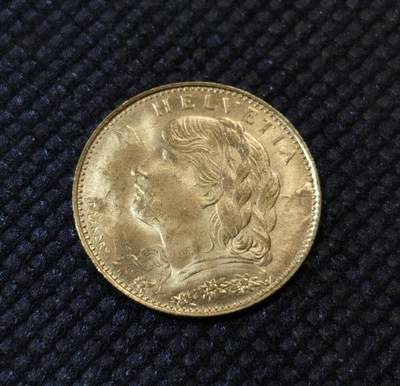 “甄选寰宇 · 臻藏岁华”新年精品场（直播拍卖）-甄臻铺-世界币章拍卖（第47期）送拍享返佣金等优惠多多 - 瑞士1922年雪山女神10法郎金币 BU状态转光好品，MS的状态，转光十分犀利非常值得入藏的经典款，重3.2g，细节见图