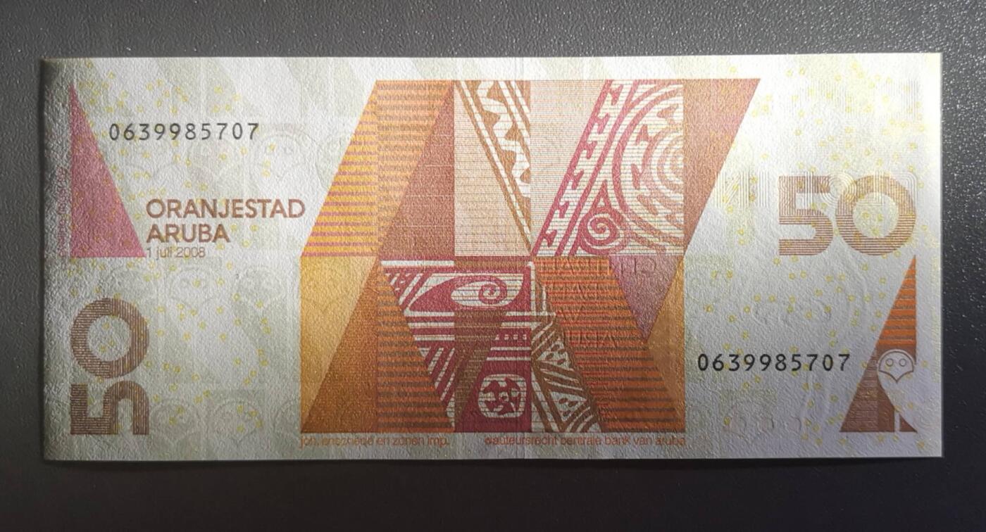 《艾美收藏》第228期-1.11周日外币精品 阿鲁巴岛2008年50福林UNC长号段无4 猫头鹰