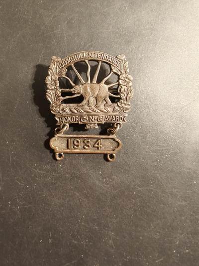 老王徽章第175期 - 美国加州国民警卫队30年代演习100%出席证章