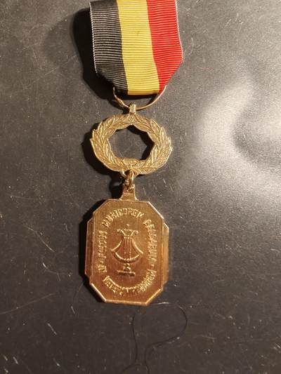 老王徽章第175期 - 比利时音乐联合会荣誉退伍军人纪念章    带厂标     授予对象为长期服务于音乐协会的退伍军人/成员