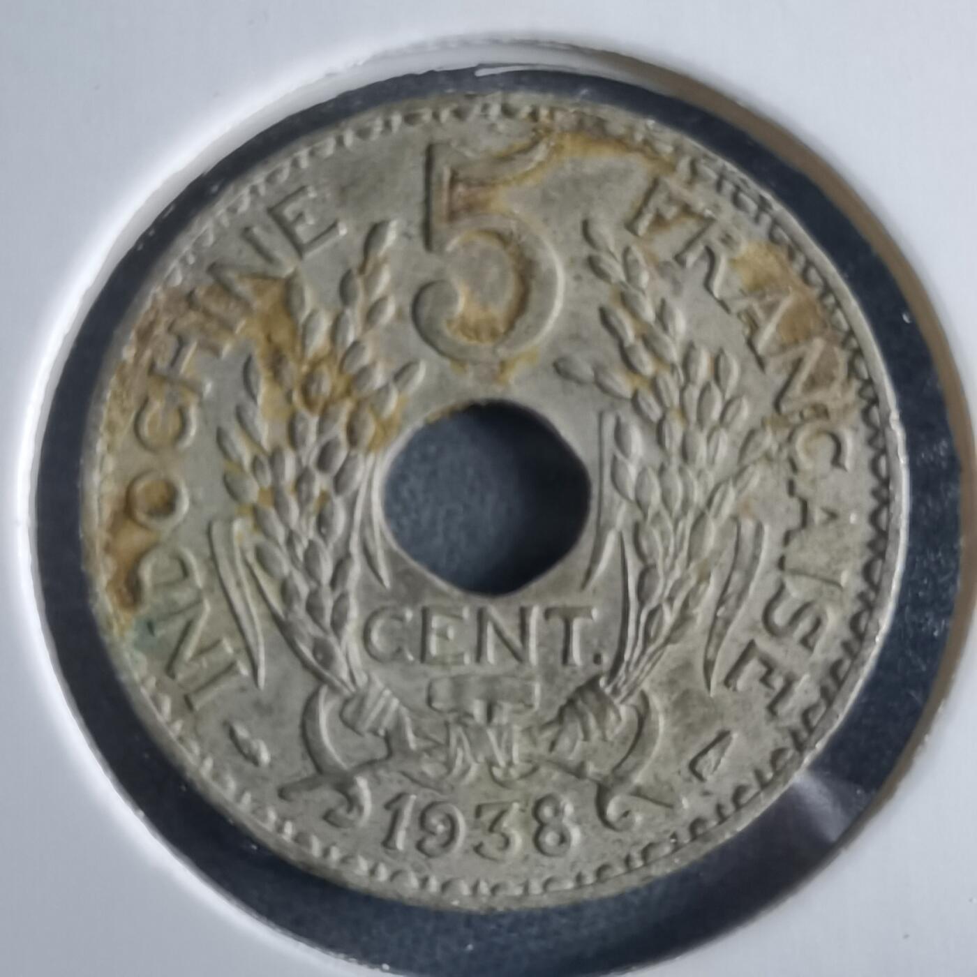 沼泽如烟--第955场 法属印度支那1938年五分