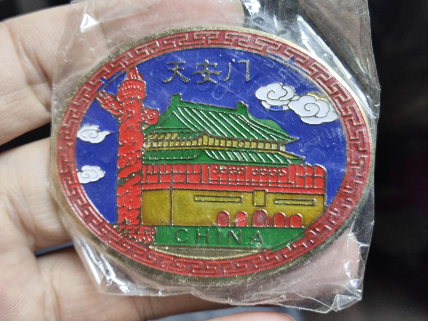 浓郁中国风景泰蓝冰箱贴 北京天安门