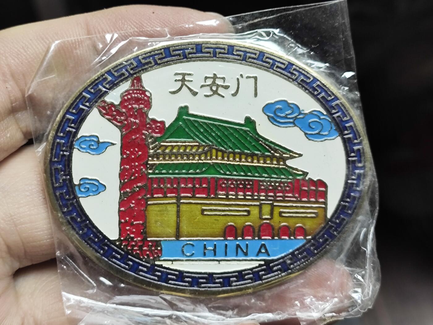 浓郁中国风景泰蓝冰箱贴 北京天安门