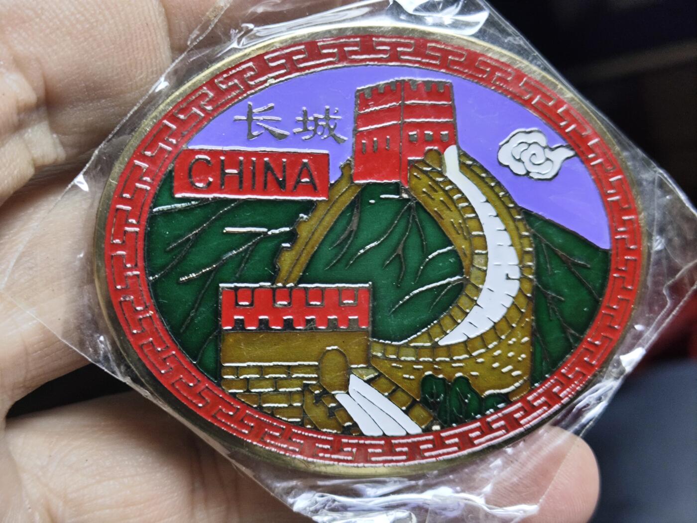 浓郁中国风景泰蓝冰箱贴 中国长城