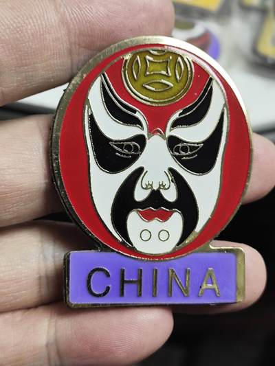 浓郁中国风景泰蓝冰箱贴 - 财神脸谱