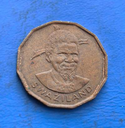 外国优质银币非洲美洲币，周六九点倒数截拍，满百包邮，持续收拍 - 斯威士兰 1974 年 1 分币，正面是当地传统装扮人物 + 国名，背面绘该国特产菠萝，八角形铜质币，兼具地域文化与时代纪念性，小众特色明显。