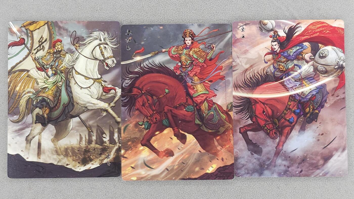 满200包邮！龙虎卡牌-七一场（满200元包邮，无佣金，每周六结拍，欢迎送拍） 普卡3张 苍海承风 满江红 鼎飞动漫-岳飞&岳云&梁红玉