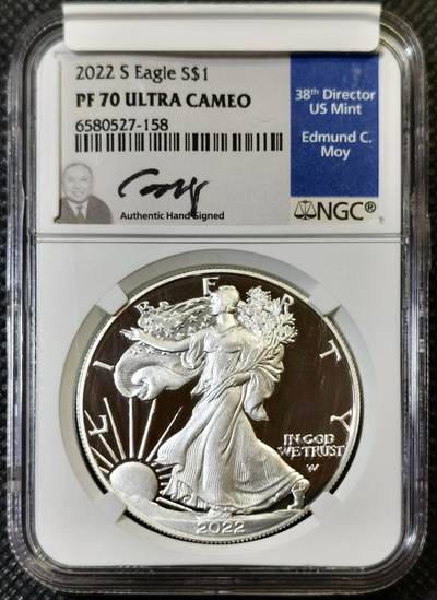 “甄选寰宇 · 臻藏岁华”新年精品场（直播拍卖）-甄臻铺-世界币章拍卖（第47期）送拍享返佣金等优惠多多 - NGC-PF70UC 美国2022年S厂行走女神一元，满分无瑕