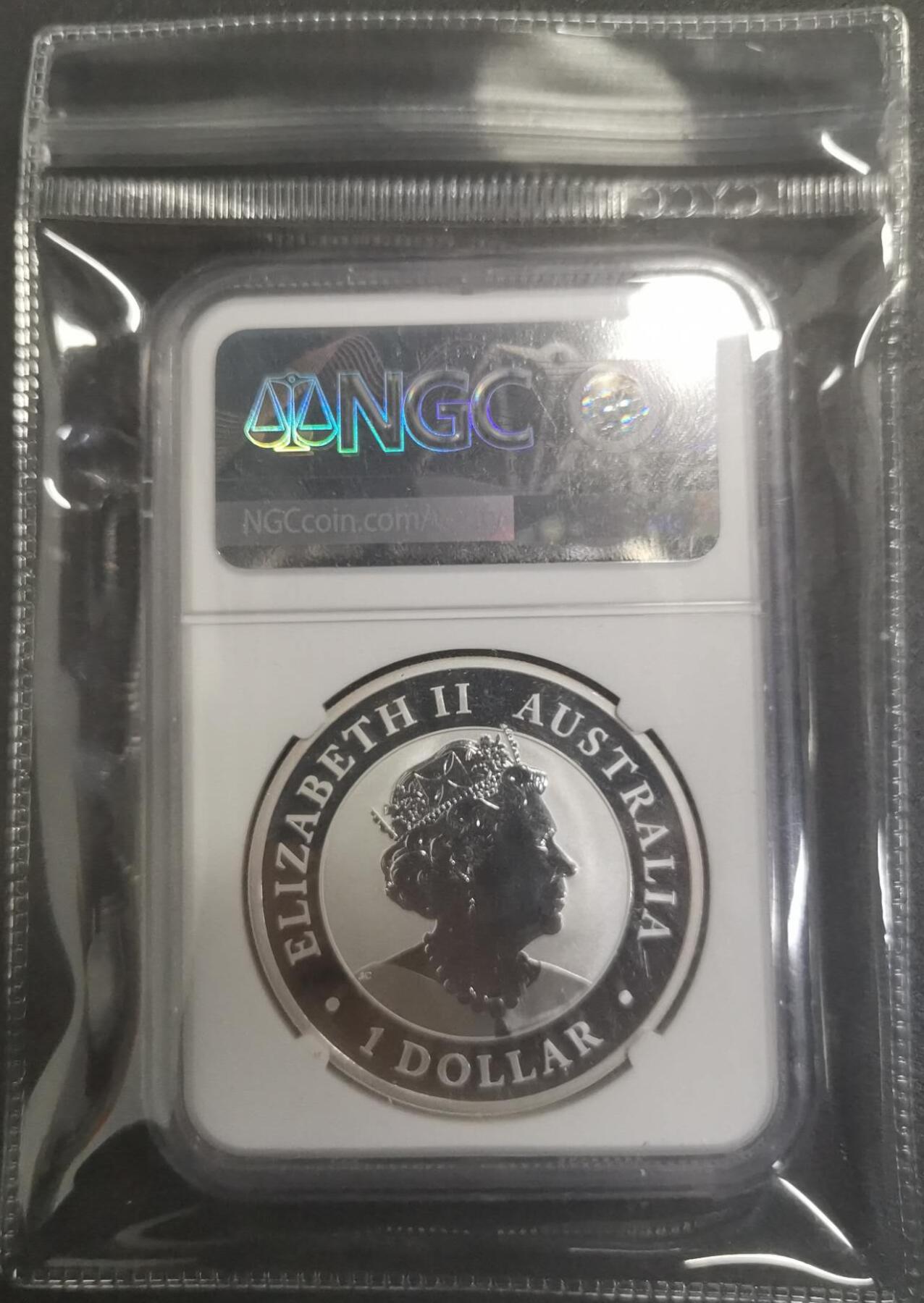 《艾美收藏》第228期-1.11周日外币精品 澳大利亚2021年1元NGC69分 1OZ银币