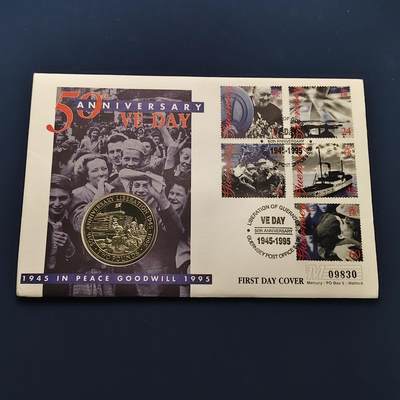 【全场包邮】纯粹捡漏拍492场【封装套币专场】-注意佣金 - 【邮币封】根西1995年2镑二战胜利50周年克朗型纪念邮币封