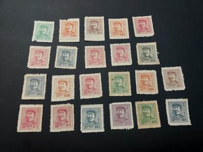 博彦收藏  TM 1月14日 8点 邮票专场 全场包邮 - 华东毛像新票22枚，具体以图片为准，部分有破损，其他上品