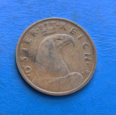 外国优质银币非洲美洲币，周六九点倒数截拍，满百包邮，持续收拍 - 奥地利 1928 年1 格罗申币，正面展国徽雄鹰 +“OESTERREICH” 标识，背面标币值与年份，铜质币承载战后奥地利货币文化，兼具国家符号与时代收藏特色。