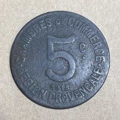 回流20260108 - 法国-918年普罗旺斯地区紧急状态5生丁锌币