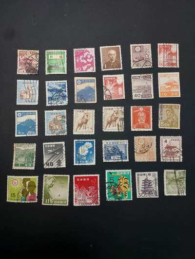 博彦收藏  TM 1月14日 8点 邮票专场 全场包邮 - 日本旧票一组，个别瑕疵，大部分上品