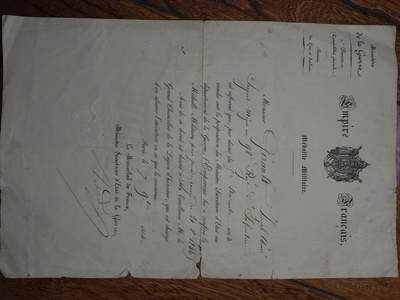 凯旋世界勋赏（第21期冬季大拍）（欢迎送拍）（对拍品有疑问请询问客服，不接受到手刀，出价默认拍品品相。请认真阅读拍卖规则！出价默认已认可！）（收到货请录制开箱视频，无视频概不处理问题。） - 1864年法兰西第二帝国战争部颁发的军事奖章授勋证书2. 法国元帅（Maréchal de France） 文件上的元帅签名大概率为雅克·路易·朗东（Jacques Louis Randon） 元帅，他1852-1858年任战争部长，1864年仍以元帅身份参与军事荣誉授予的签字确认