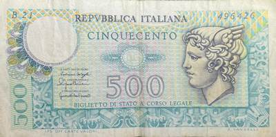回流20260108 - 意大利500里拉纸币 墨丘利