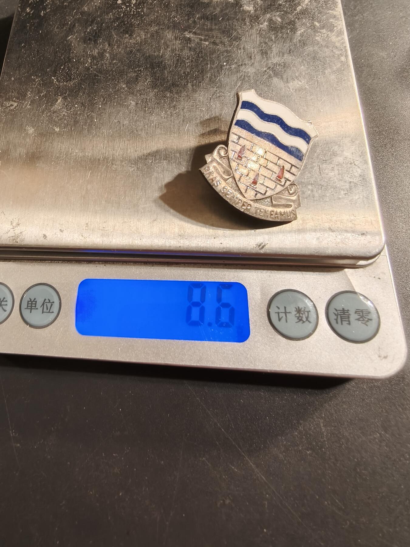 老王徽章第175期 美国陆军第296步兵团证章 二战时期横针版 925银质珐琅 8.6g