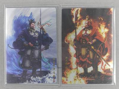 满200包邮！龙虎卡牌-七一场（满200元包邮，无佣金，每周六结拍，欢迎送拍） - 【亲签】粗闪大卡2张 张墨一水浒 - 神火将&圣水将 对卡  (尺寸150X100)