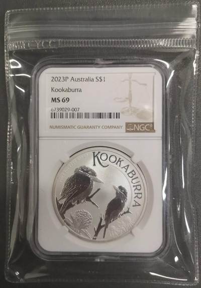 《艾美收藏》第228期-1.11周日外币精品 - 澳大利亚2023年1元NGC69分 1OZ银币