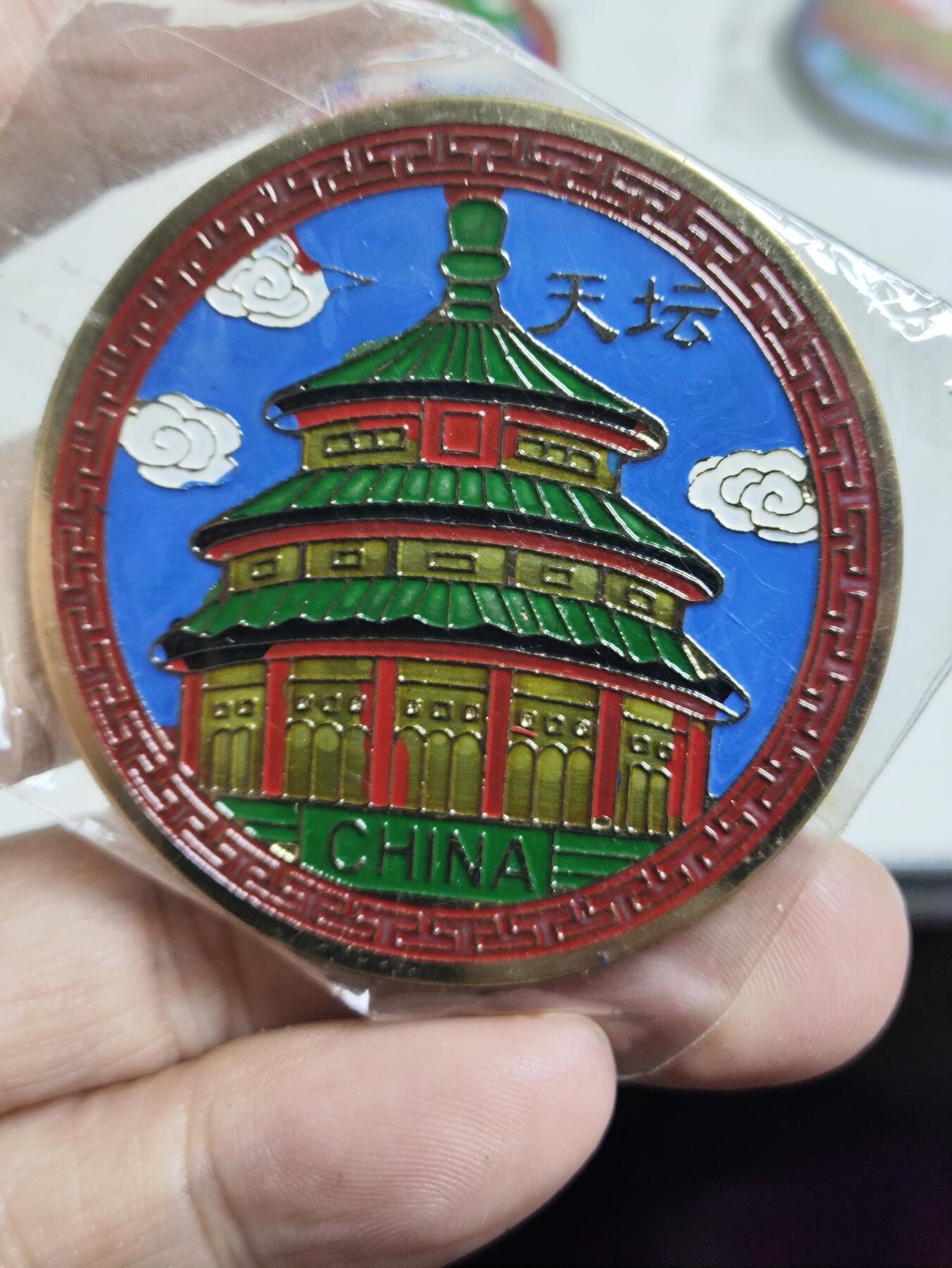 浓郁中国风景泰蓝冰箱贴 北京天坛