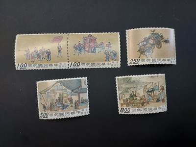 博彦收藏  TM 1月14日 8点 邮票专场 全场包邮 - 清明上河图特写一套，背贴，上品