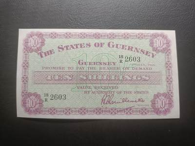 2026一月第二期，总212期 - 根西岛1966年10先令UNC-无47，少见早期支票状辅币券