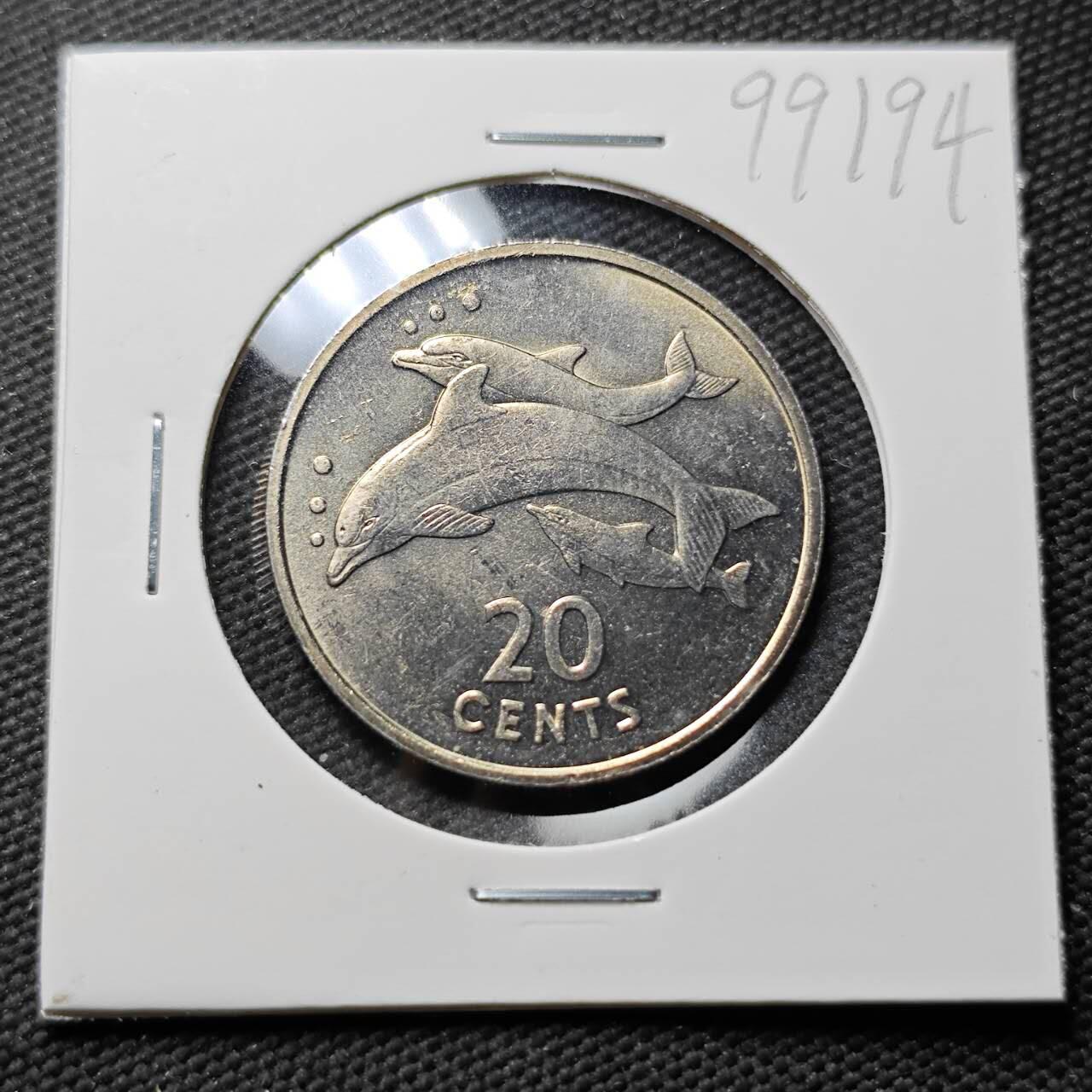 KK钱币收藏小铺  第399期  百期特拍（四拍之三）2月预留时间 周末发货  1979基里巴斯20分 好品