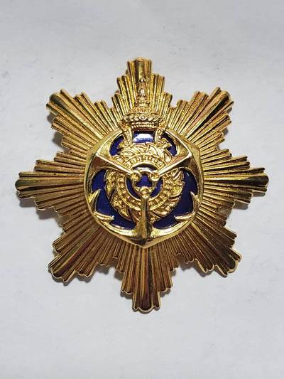 韵星假日拍卖第三十六期 -- Rimey Holidays Auction 36 - 泰王国皇家海军军官院校进修奖章 将官级别 经典星芒设计 铜镀金 品相非常好 镀金完美