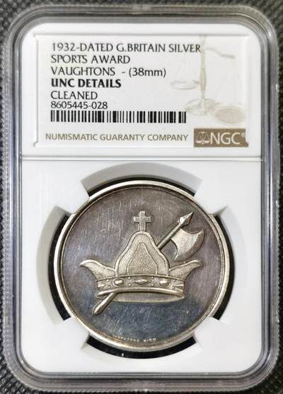 “甄选寰宇 · 臻藏岁华”新年精品场（直播拍卖）-甄臻铺-世界币章拍卖（第47期）送拍享返佣金等优惠多多 - NGC-UNCD 英国1933年伦敦奥平顿郡圣奥拉夫文法学校高中组体育竞赛冠军银质奖章，类精制底板，标签错误 银价暴涨 把握入手机会