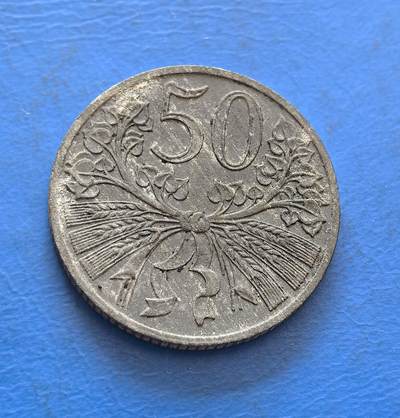 外国优质银币非洲美洲币，周六九点倒数截拍，满百包邮，持续收拍 - 德占波希米亚 - 摩拉维亚1944 年 50赫勒，正面绘麦穗纹饰（农业符号），背面展雄狮国徽 + 地域标识，金属币承载二战时期地域货币文化，兼具历史纪念与地域符号收藏价值。