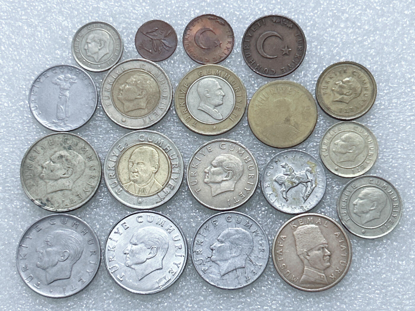 第一海外回流一元起拍收藏 散集专场  第288期 土耳其硬币 19枚 无重复