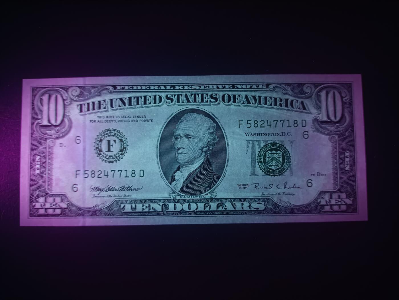 2026一月第二期，总212期 美国1995年版10元UNC，佐治亚州亚特兰大联邦储备区印刷