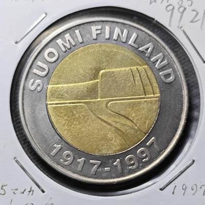 KK钱币收藏小铺  第399期  百期特拍（四拍之三）2月预留时间 周末发货 -  1997芬兰25马克双色币 独立80周年纪念