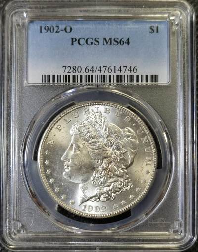 “甄选寰宇 · 臻藏岁华”新年精品场（直播拍卖）-甄臻铺-世界币章拍卖（第47期）送拍享返佣金等优惠多多 - PCGS-MS64 美国1902年O版摩根一元银币，发行量少
