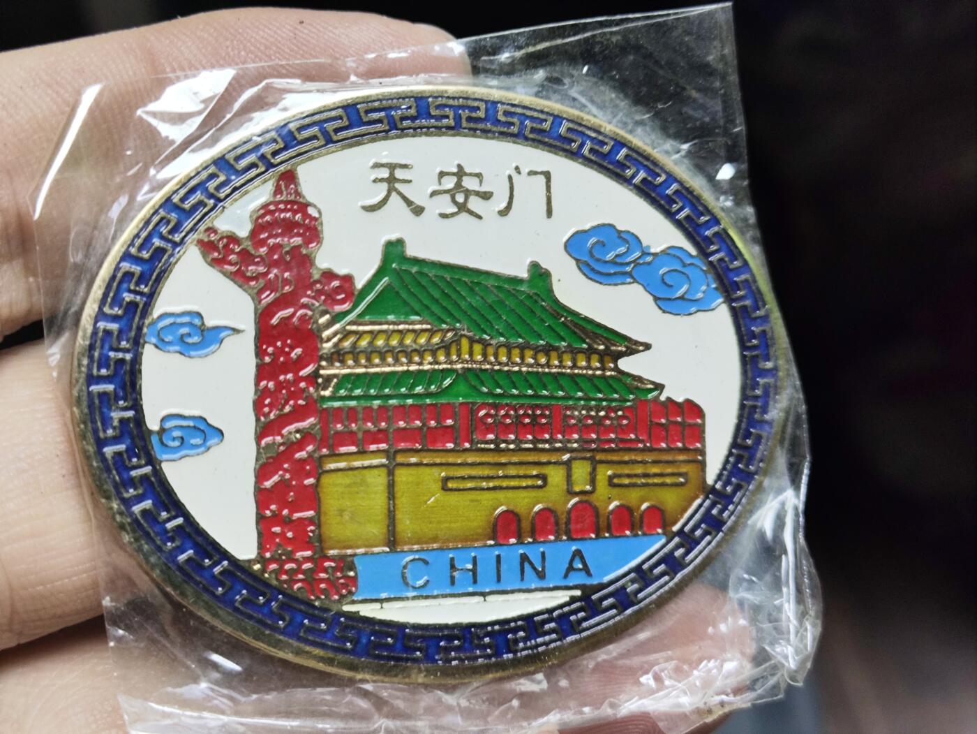 浓郁中国风景泰蓝冰箱贴 北京天安门