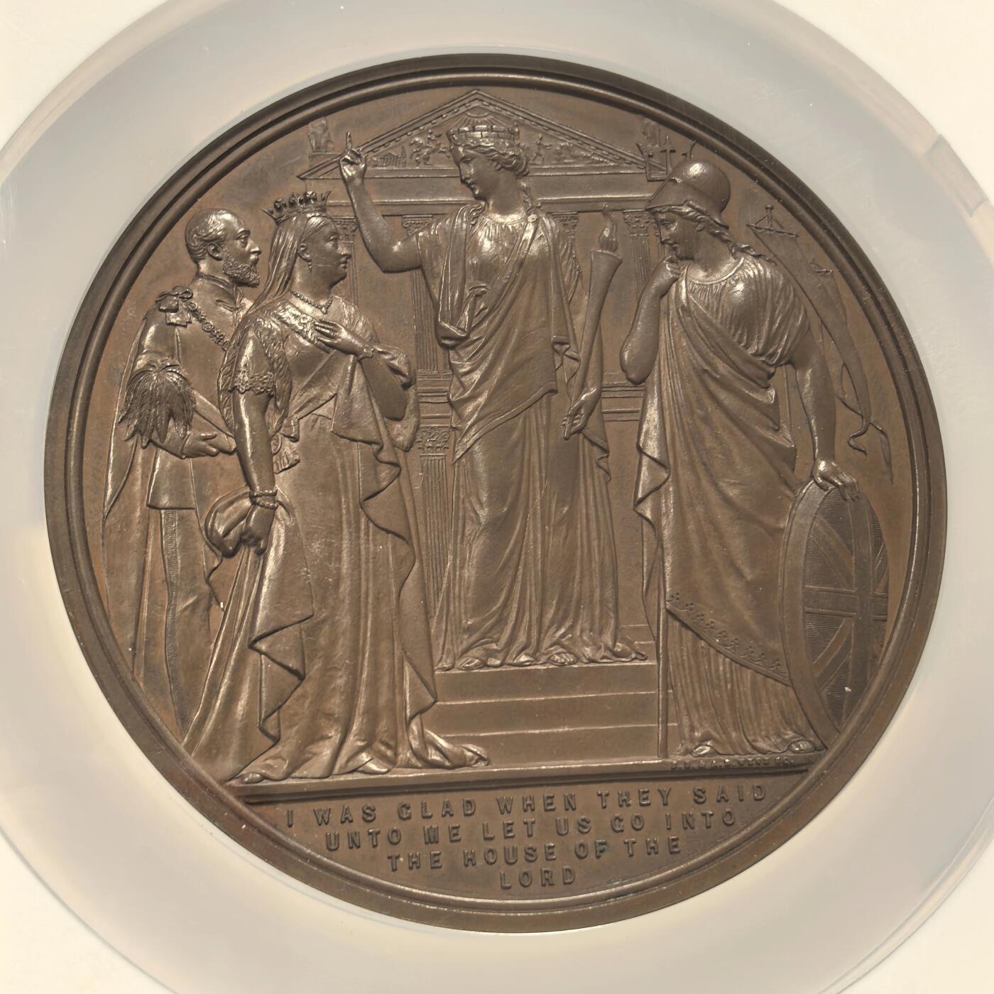 博洋堂世界钱币拍卖第156期（全场包邮） NGC MS64 英国1872年伦敦金融城大铜章 威尔士王子康复感恩纪念大铜章，发行量仅三四百枚