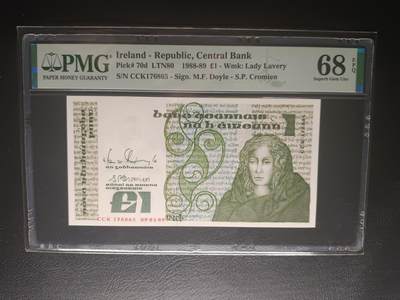 2026一月第二期，总212期 - 爱尔兰1989年1镑PMG68epq，梅芙女王和古凯尔特羊皮卷