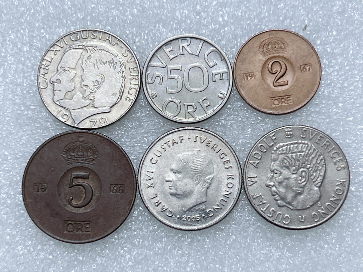 第一海外回流一元起拍收藏 散集专场  第288期 瑞典硬币 6枚