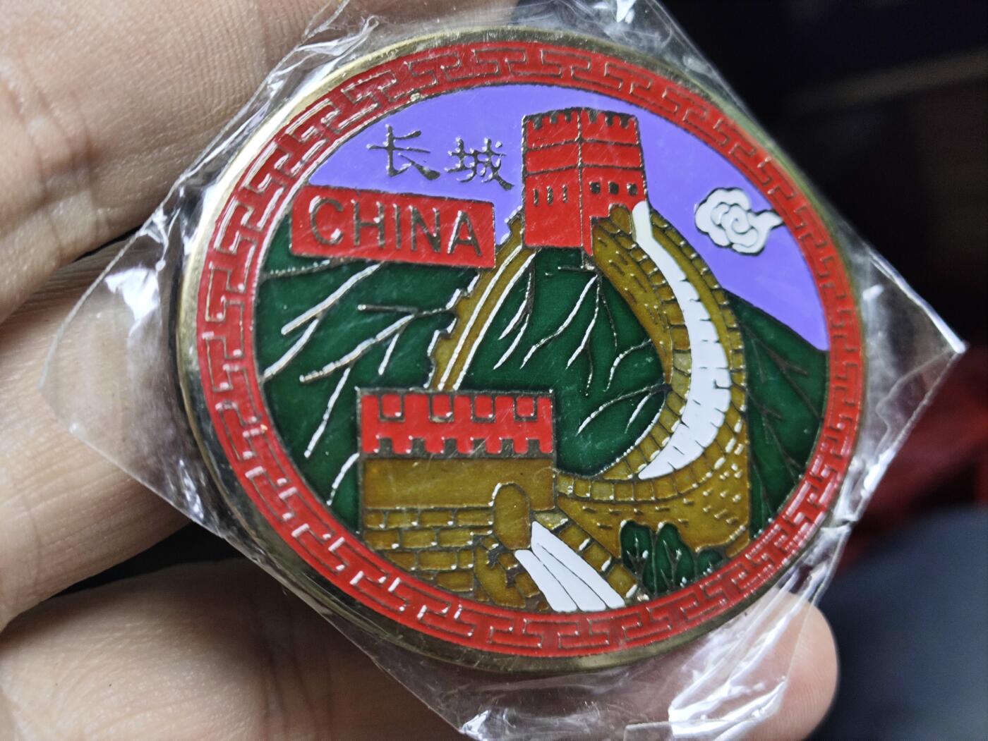 浓郁中国风景泰蓝冰箱贴 中国长城