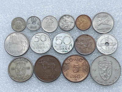 第一海外回流一元起拍收藏 散集专场  第288期 - 挪威硬币 15枚 无重复