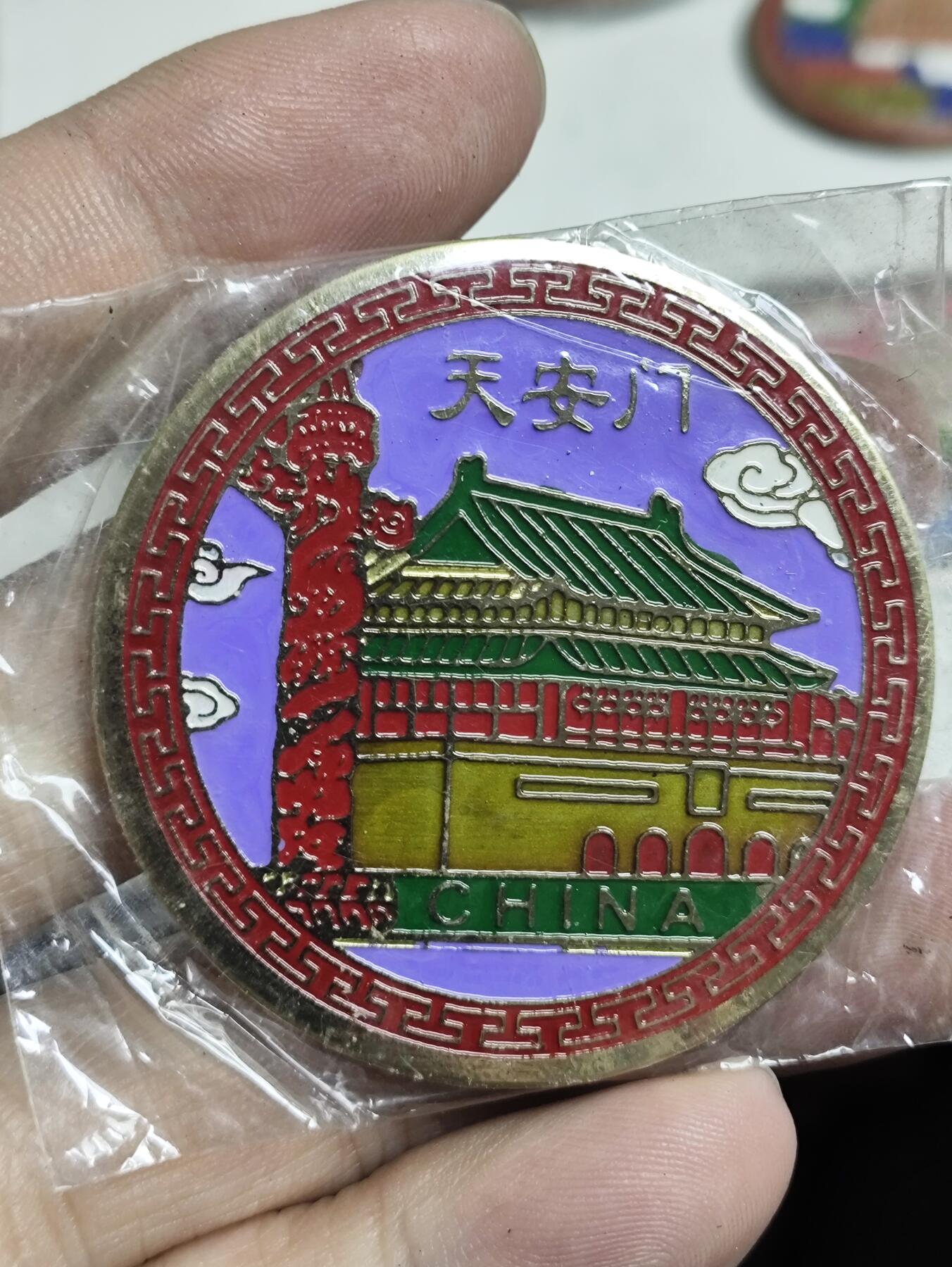 浓郁中国风景泰蓝冰箱贴 北京天安门