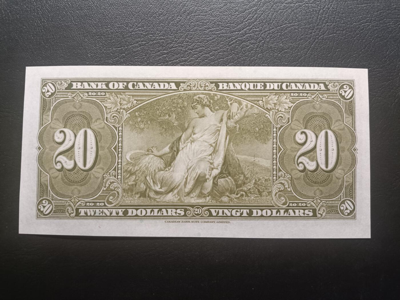 2026一月第二期，总212期 加拿大1937版20元UNC-，乔治六世国王和农神，稀有中高面值品种