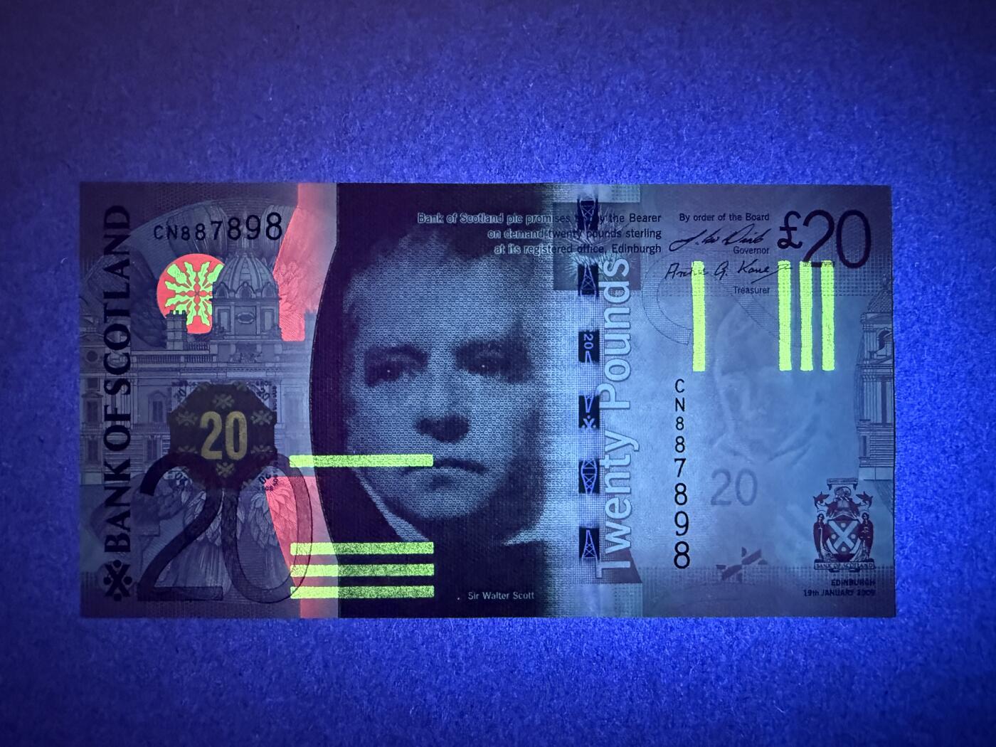 《艾美收藏》第228期-1.11周日外币精品 苏格兰20镑 UNC 2009年 苏格兰银行 无4尾8