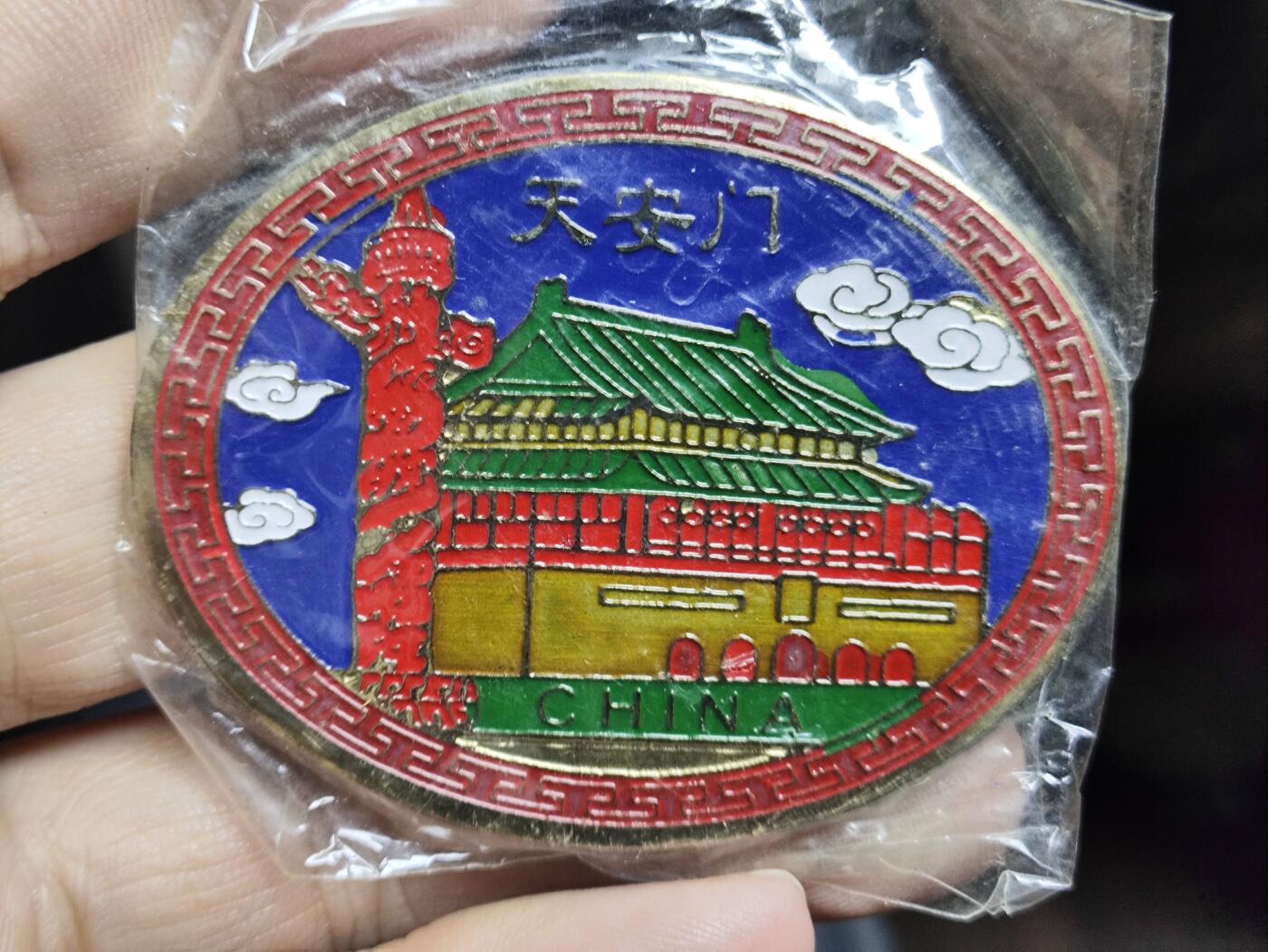 浓郁中国风景泰蓝冰箱贴 北京天安门