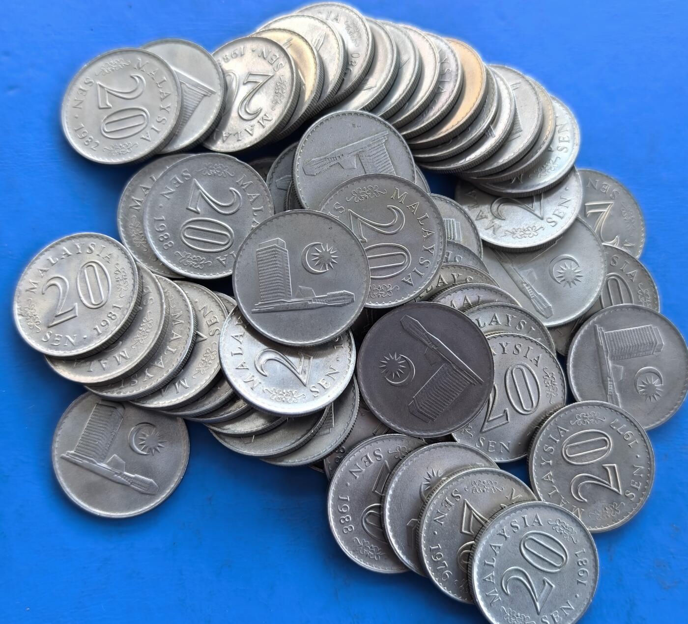 外国优质银币非洲美洲币，周六九点倒数截拍，满百包邮，持续收拍 马拉西亚国会大厦20分58枚